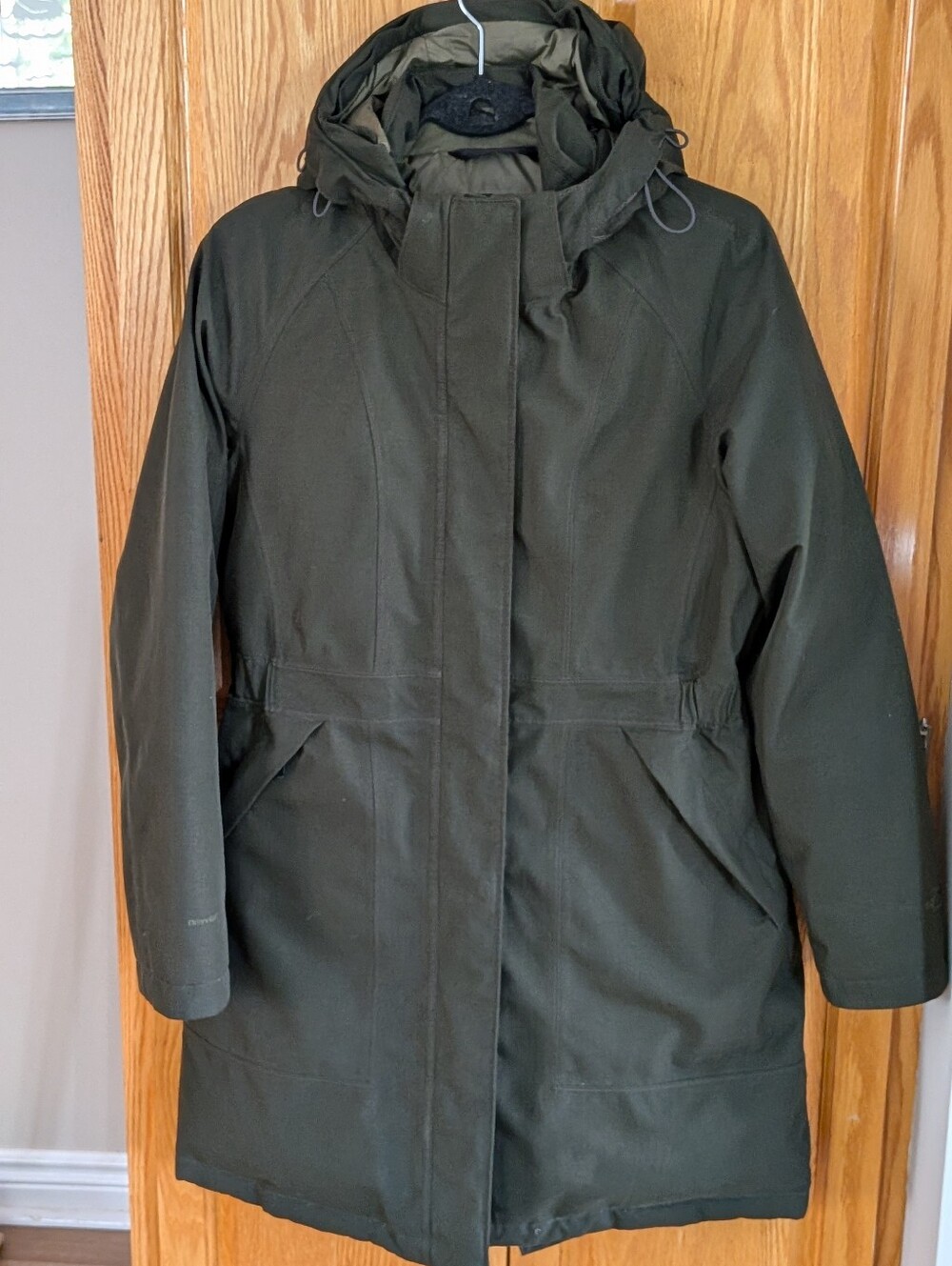 The North Face Womens Down Arctic Parka Jacket Olive Green Size M Winter Coat